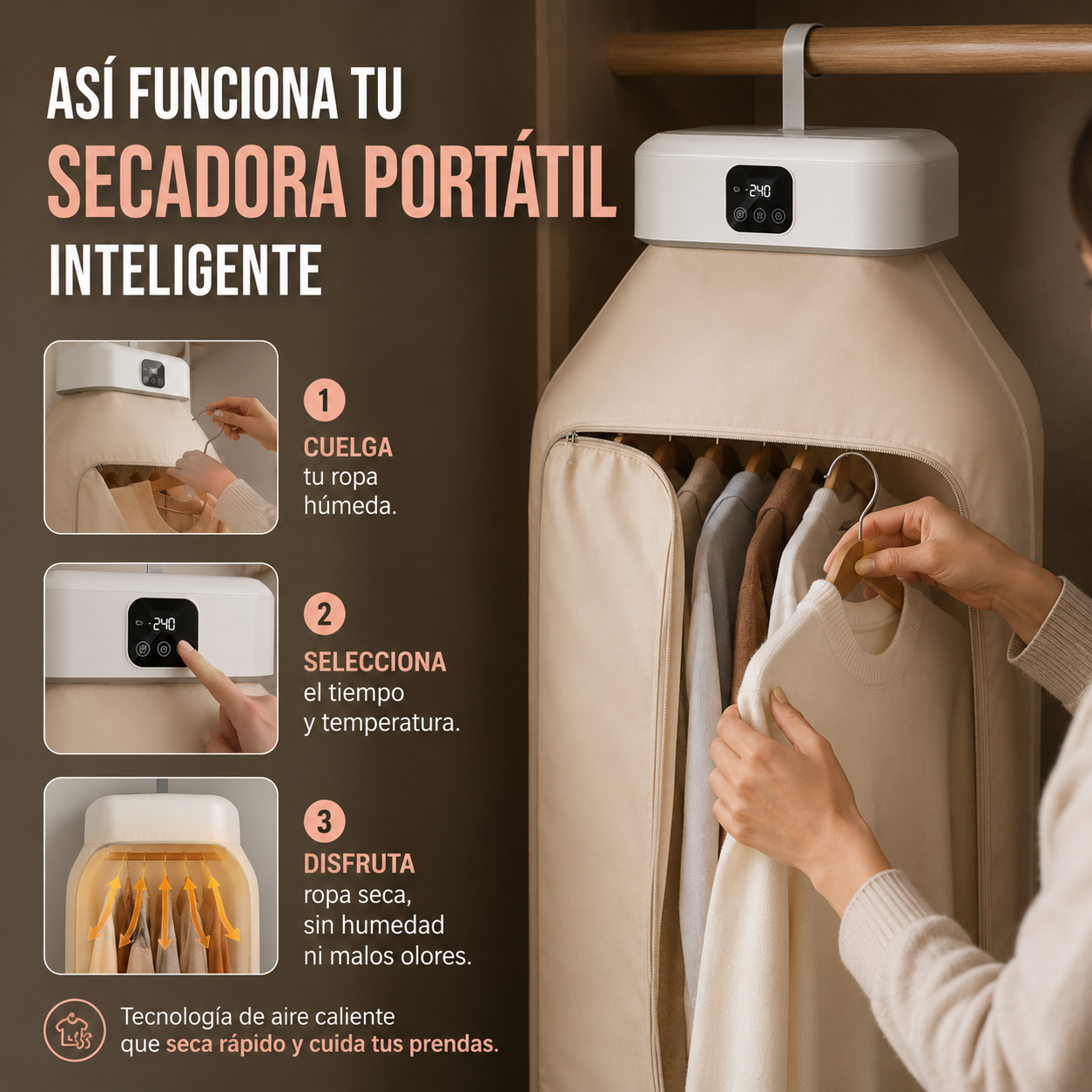 DRYFAST™ TU ROPA SECA INCLUSO EN INVIERNO SIN DESORDEN EN TU CASA!