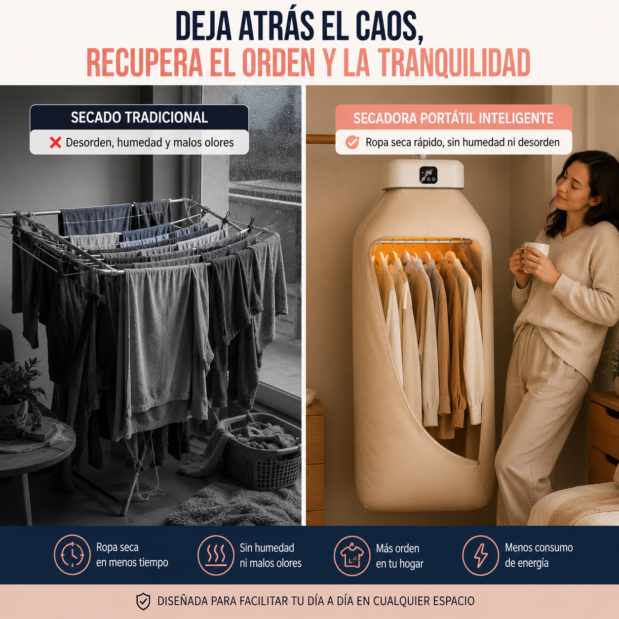 DRYFAST™ TU ROPA SECA INCLUSO EN INVIERNO SIN DESORDEN EN TU CASA!