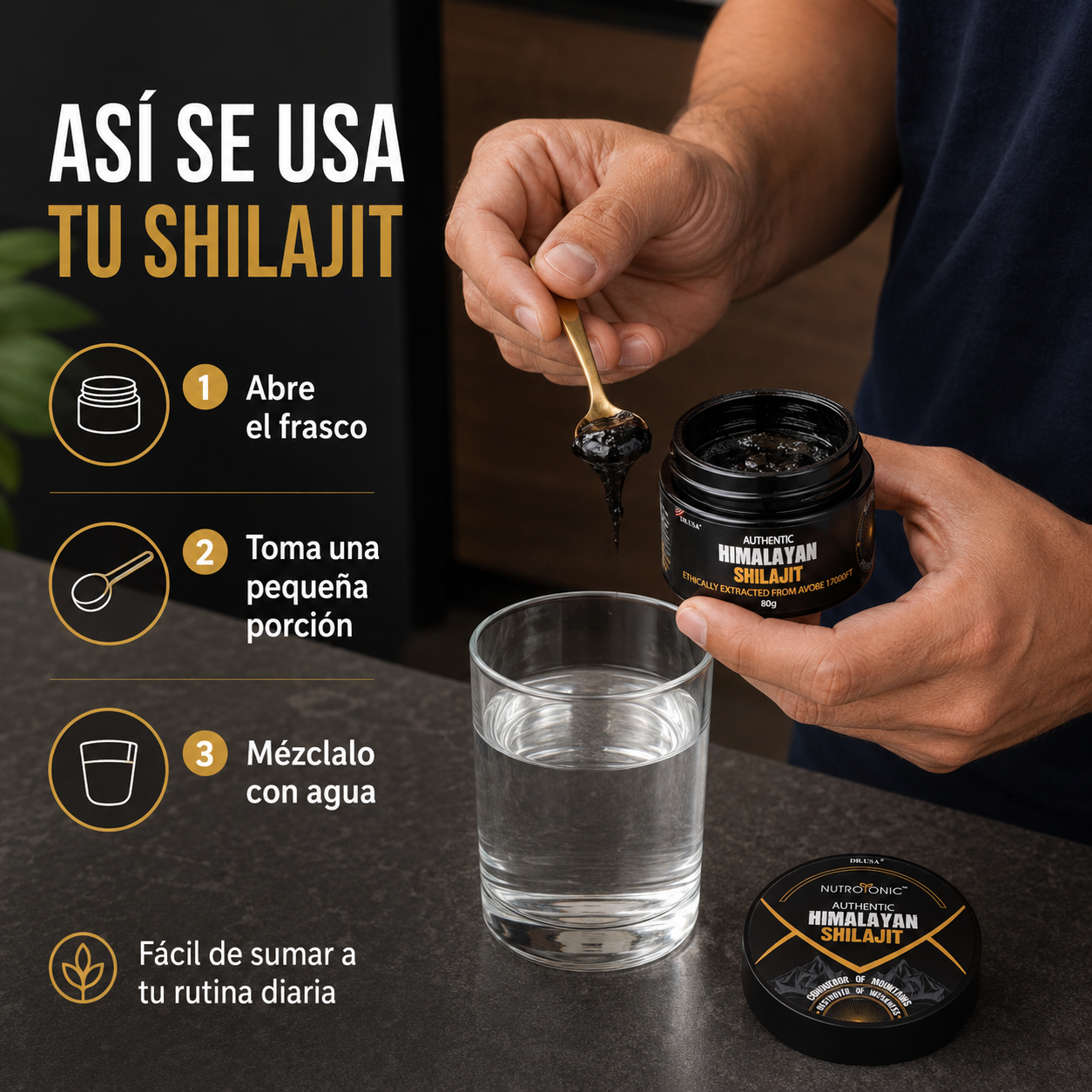¡VUELVE A SER TU MISMO! AUTHENTIC HIMLAYAN SHILAJIT - NUTROTONIC™